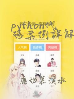 python代码案例详解