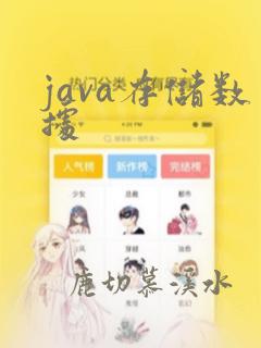 java存储数据