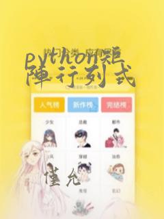 python矩阵行列式