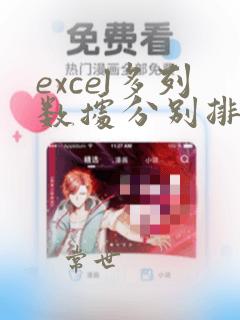 excel多列数据分别排序