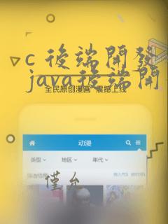 c 后端开发和java后端开发