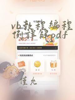 vb教程编程实例详解pdf