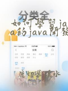 如何学习java的java开发
