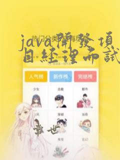 java开发项目经理面试题
