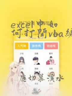 excel中如何打开vba编辑器