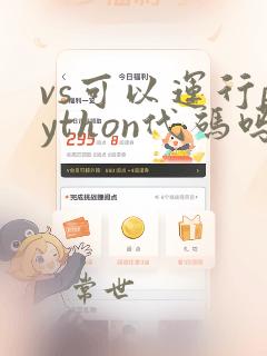 vs可以运行python代码吗