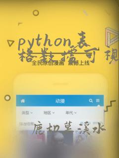 python表格数据可视化