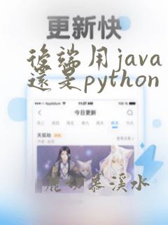后端用java还是python