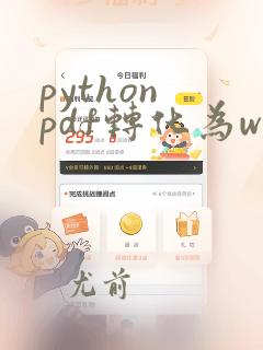 python pdf转化为word