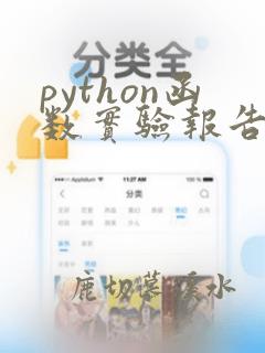 python函数实验报告实验总结
