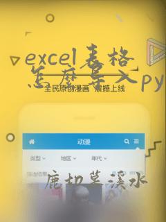 excel表格怎么导入python