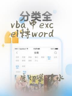 vba中excel转word