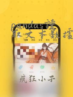 pandas读取文本数据
