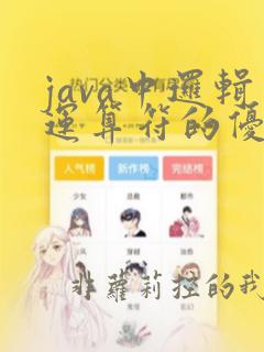 java中逻辑运算符的优先级