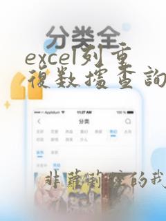 excel列重复数据查询