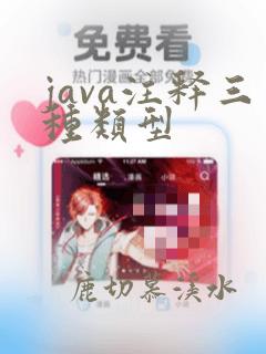 java注释三种类型