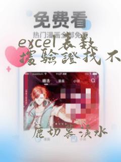 excel表数据验证找不到