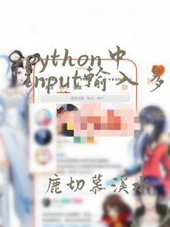 python中input输入多个变量