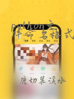 python文件命名格式