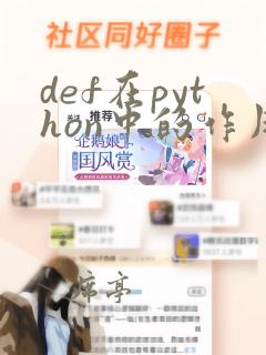 def在python中的作用