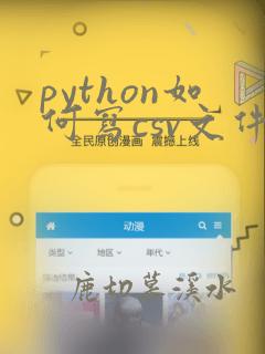 python如何写csv文件