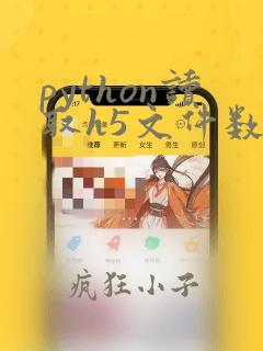python读取h5文件数据