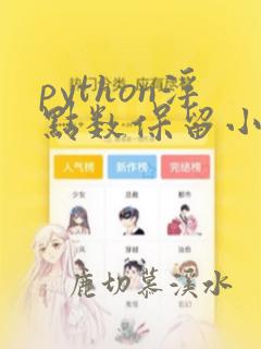 python浮点数保留小数