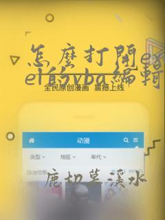 怎么打开excel的vba编辑页面