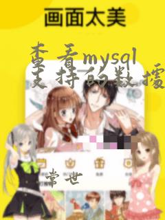 查看mysql支持的数据类型