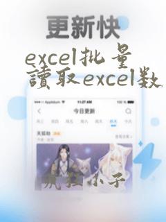 excel批量读取excel数据