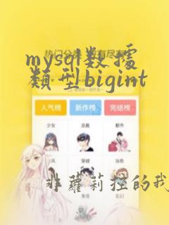 mysql数据类型bigint