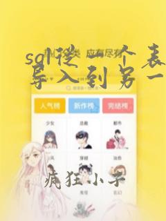 sql从一个表导入到另一个表数据