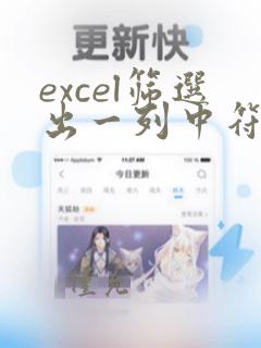 excel筛选出一列中符合条件的数据