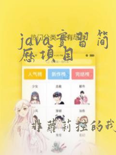 java实习简历项目