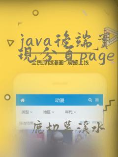 java后端实现分页page查询