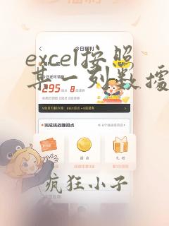 excel按照某一列数据排序
