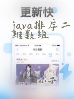 java排序二维数组
