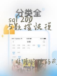 sql 2005数据恢复