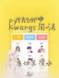 python中kwargs用法