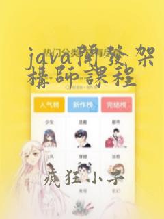 java开发架构师课程