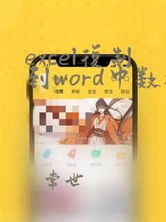 excel复制到word中数据错位
