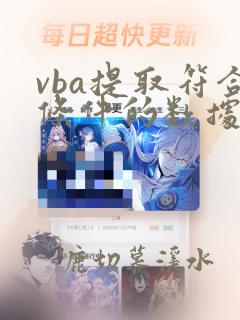 vba提取符合条件的数据