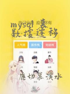 mysql 表数据迁移