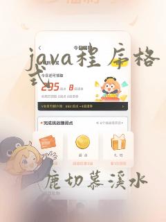 java程序格式