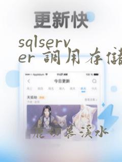 sqlserver 调用存储过程