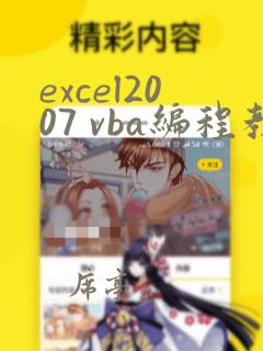 excel2007 vba编程教程