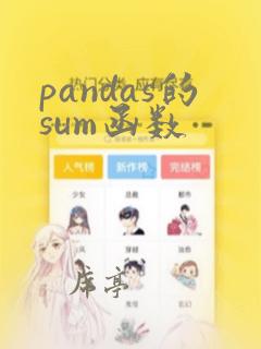 pandas的sum函数
