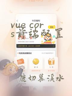vue cors前端配置