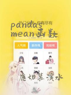 pandas mean函数