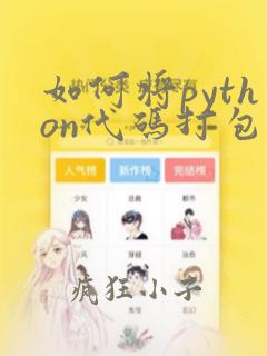 如何将python代码打包成可执行文件